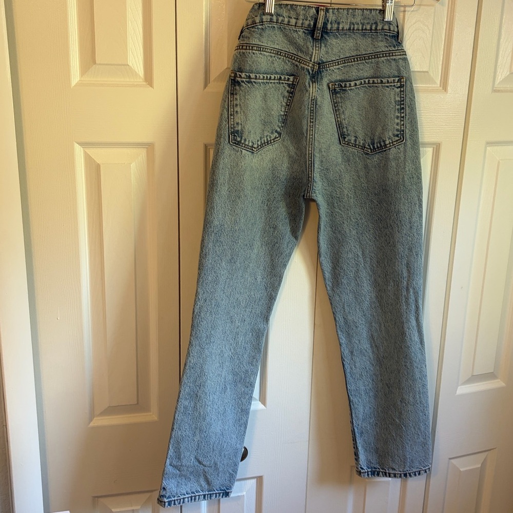 Revice V Cut Waist Jeans Size 26 Low Rise Light Wash Y2K Straight Leg - Picture 7 of 16